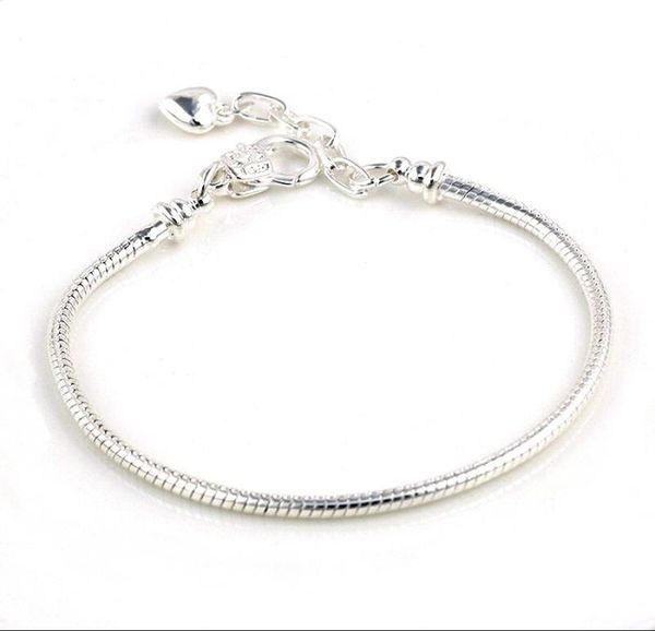 

chain bracelets with love smooth clips fit beads jewelry diy 19+0.3cm ps12889181981, Golden;silver
