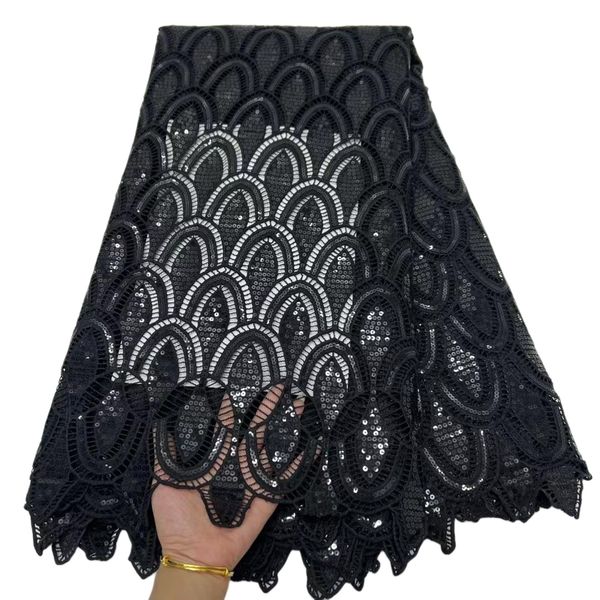 

yq-2100 sequins lace milk fiber silk water soluble eyelet spangle embroidery senegal female clothing party daily popular purple red dinner o, Black;white