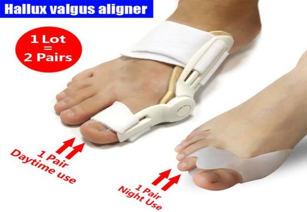 

1 lot2 pairs hallux valgus aligner foot thumb rehabilitation big toe separator alluce valgo adjustment toe corrector feet care8644248