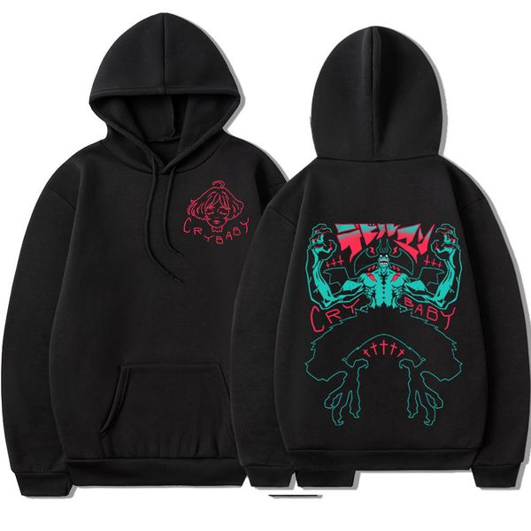 

women's hoodies sweatshirts anime devilman crybaby hoodie men's female manga hooded sweatshirt streetwear casual harajuku oversize, Black