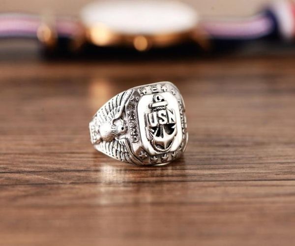 

925 sterling silver jewelry exquisite eagle united states navy men ring8592279