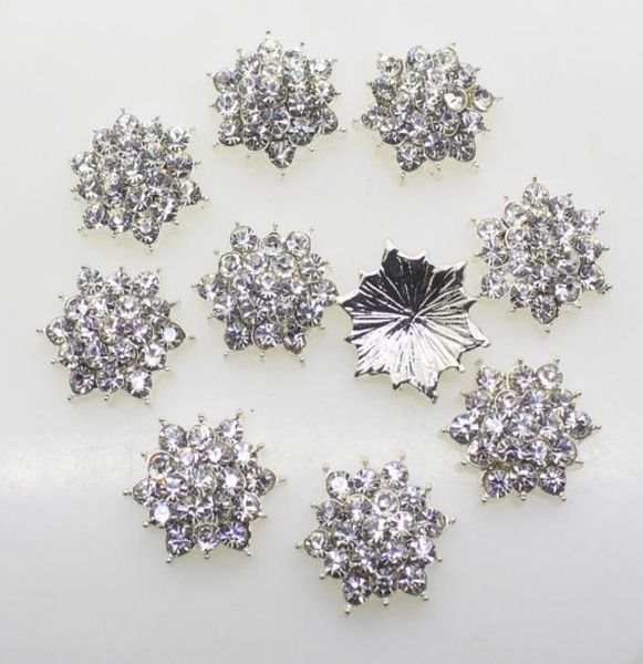

50pcs 17mm hexagonal metal rhinestones silver button diy hair accessory wedding invitation decoration8114510, Black