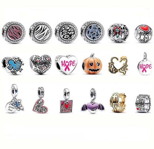 

charm beads fit pandora style bracelet jewelry pendant ring halloween zebra heart earrings1541500, Bronze;silver