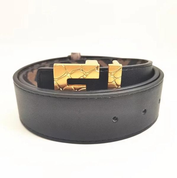 

men designers belts leather classic fashion business casual belt mens waistband metal buckle width 3.8cm, Black;brown