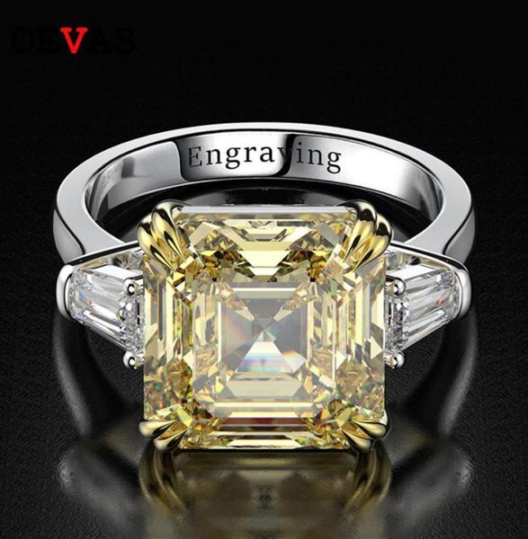 

oevas 100 925 sterling silver created citrine diamonds gemstone wedding engagement ring fine jewelry gift whole 220217222a5568674, Slivery;golden