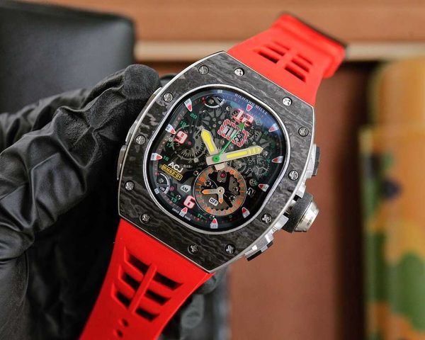 

designer fantasic men wrist watches superb rm62-01 watch kuhy fully automatic mechanical movement sapphire mirror ntpt carbon fiber case wit, Slivery;brown