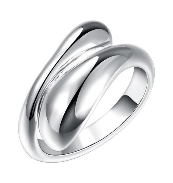 

low whole 925 sterling silver plated water droplets shape open ring fashion gift jewelry for women4986826