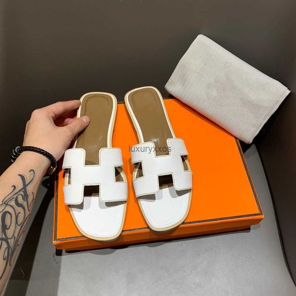 

h lady h slipper designer oran for sandal slippers girl 2023 summer high women's edition beach versatile flat bottom one line outwear u