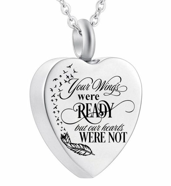 

stainless steel angel wings cremation jewelry ash necklaces keepsake memorial waterproof urn pendant necklace for ashes7429959, Silver