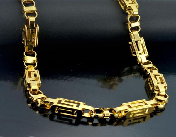 

60cm 8mm cool stainless steel men039s gold tone byzantine necklace chain n2928950693, Silver