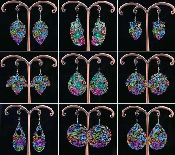 

vintage leaves dangle earrings for women luxury designer bohemian style feather dangling earrings boho ethnic earring jewerly love1744682, Silver