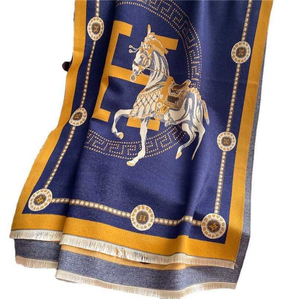 

new h cashmere scarf women's winter warm long thickened carriage scarf shawl 1ciw, Blue;gray
