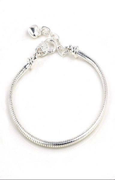

chain bracelets with love smooth clips fit beads jewelry diy 19+0.3cm ps12889181228, Golden;silver