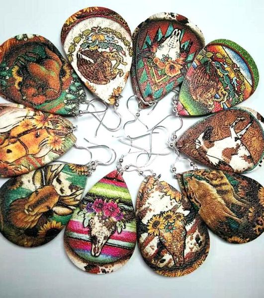 

whole women039s faux leather teardrop dangle pierced earrings3614966, Silver