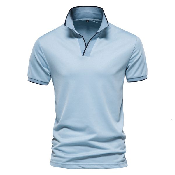 

men's polos 2023 spring summer mens solid color vneck polo shirt men casual tshirt breathable overalls short sleeve us size 230717, White;black