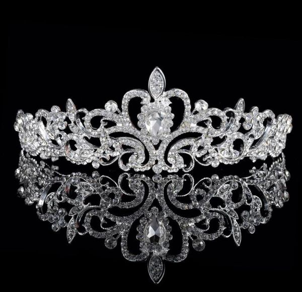 

shining beaded crystals wedding crowns bridal crystal veil tiara crown headband hair accessories party wedding tiara9814179, Silver