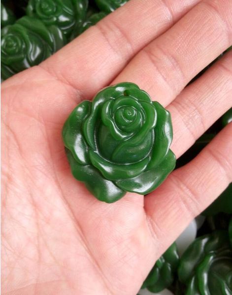 

whole jade flower green jade pendants for jewelry necklace v83a19119606, Silver