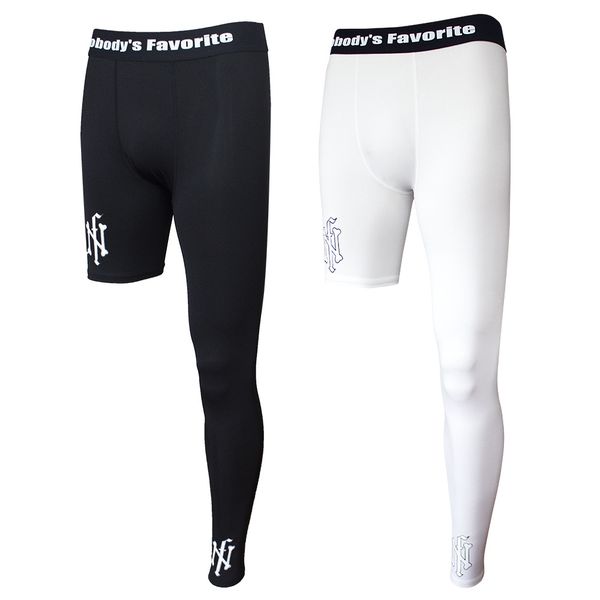 

men's single leg sports pants training leggings quarter pants basketball sports leggings running fitness pants, White;red
