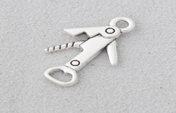 

whole fashion alloy daily use bottle opener charms vintage corkscrew tool charms 1221mm 100pcs aac15264992512, Bronze;silver