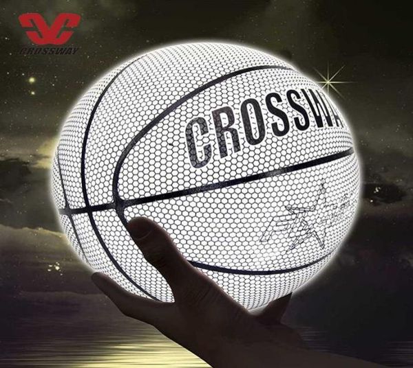 

mini small reflective basketball holographic luminous 5 inches ball hand size pocket balls gift for basket fans inflated shipped9536964