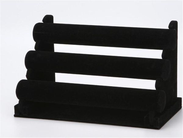 

new jewelry display black 3 layers velvet bracelet watch display jewelry holder stand detachable jewelry stand ec14500274