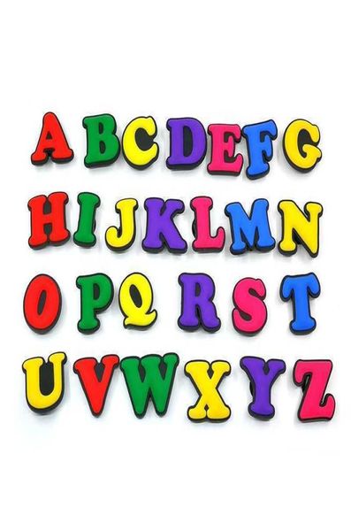 

26pcs shoe diy accessories english letters shoes decorations buckle for croc charms kids gifts8314955, Bronze;silver