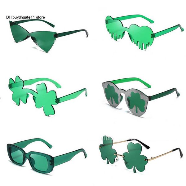 

fashion new style 1pc funny sunglasses clover glasses saint patrick for women men cosplay party outfit holiday oqfr, Silver