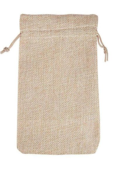 

4 sizes original color jute bag drawstring weddingchristmas packaging pouchs gift bags small jewelry sachet mini jute bags5144378, Pink;blue