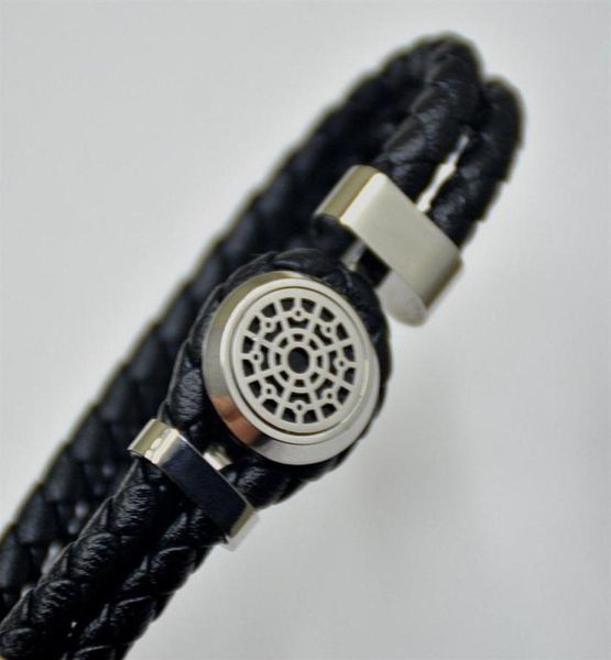 

luxury black woven leather bracelets with mt branding french mens man jewelry charm bracelet pulseira as birthday gift298s4166670, Golden;silver