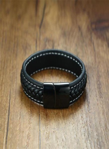 

genuine leather bracelet for men name custom engraved logo masonic friend gift link chain4948385, Black