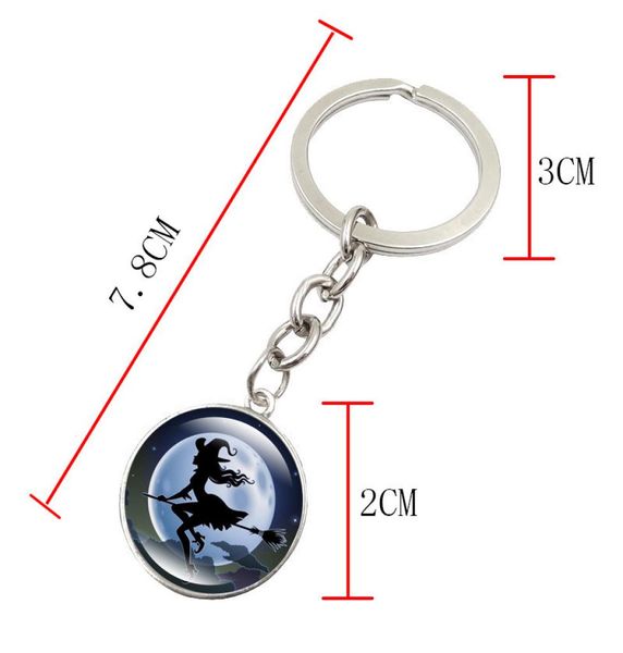 

halloween witch key ring time gem key chain halloween gift for child 5 styles4551678, Slivery;golden