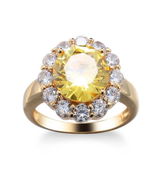 

fashion accessories sparking rose gold natural yellow zircon rings for women fashion party ring jewelry gift8092395, Silver