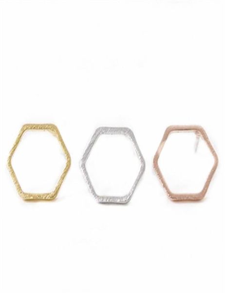 

the latest elements gold stud earrings hexagonal stud earring geometry whole3562648, Golden;silver