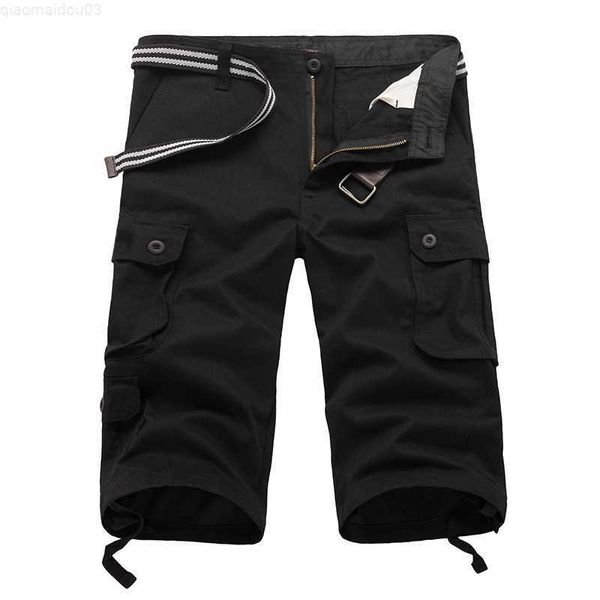 

men's shorts cotton mens tactical cargo shorts 2023 summer male shorts multi-pocket casual outdoors clothing homme short pants no belt, White;black