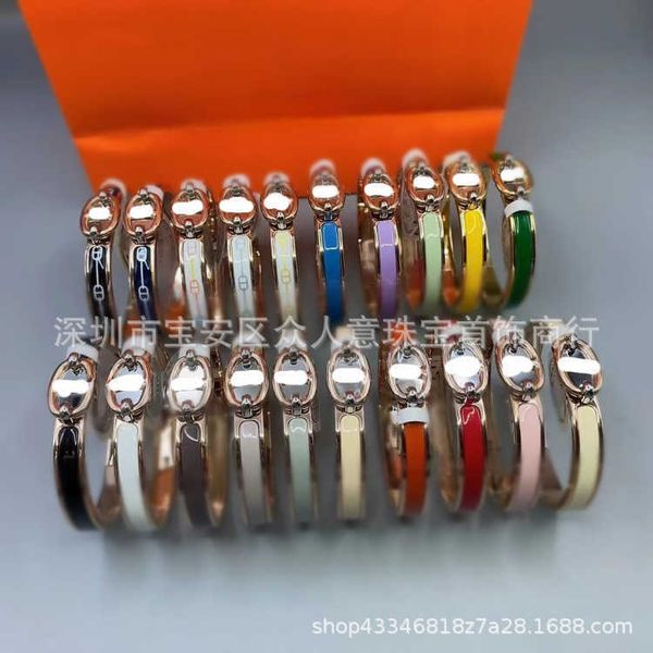 

designer hemrres bracelet h family high edition pig nose new letter net red same rose gold snap on versatile and colorless q8w9, Black