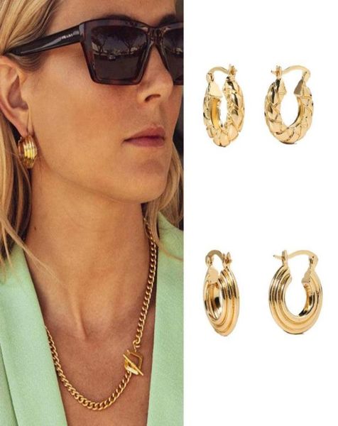 

croissants sea thread gold color brass hoop earrings for women fashion classic circle earrings jewelry accessories2910663, Golden;silver