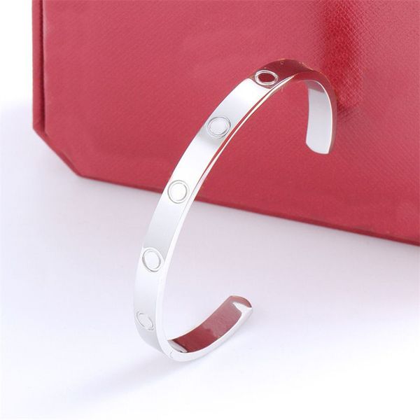 

silver cuff bracelet nail love carter withe gold plated c bangle men women adjustable screw screwdriver stainless steel club bob box crb b60, Black