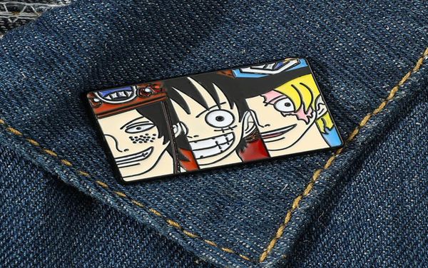 

creativity anime ace sabo luffy asl brothers enamel pins brooches women men backpack badge lapel jewelry friends birthday gifts7625641, Blue