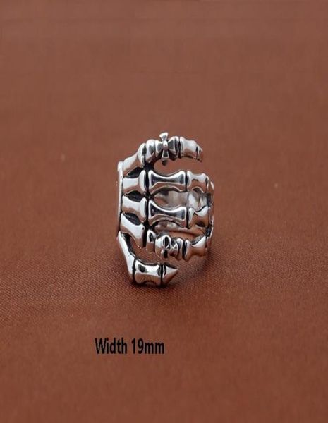 

925 sterling silver punk vintage jewelry american handmade designer skull skeleton hands antique silver band rings for women me8058903