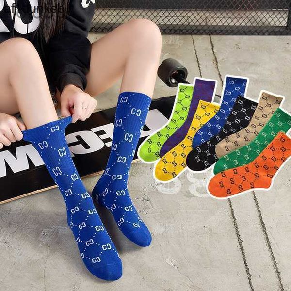 

sports ggity 9color knitted brand designer stockings socks luxury winter classic letters cj37 embroidery print fall comfortable breathable m, Black