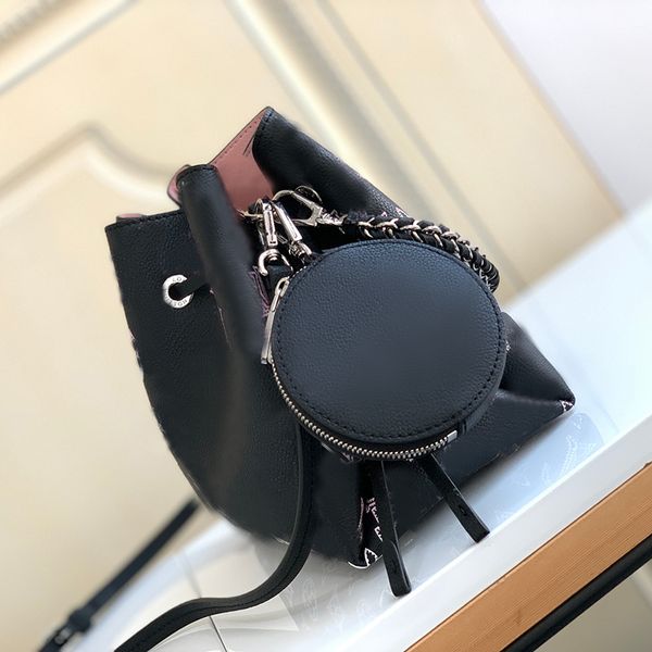 

10a 22cm luxury the leather designer classic drawstring shoulder fashion wallet buckets handle purses handbag crossbody lv086