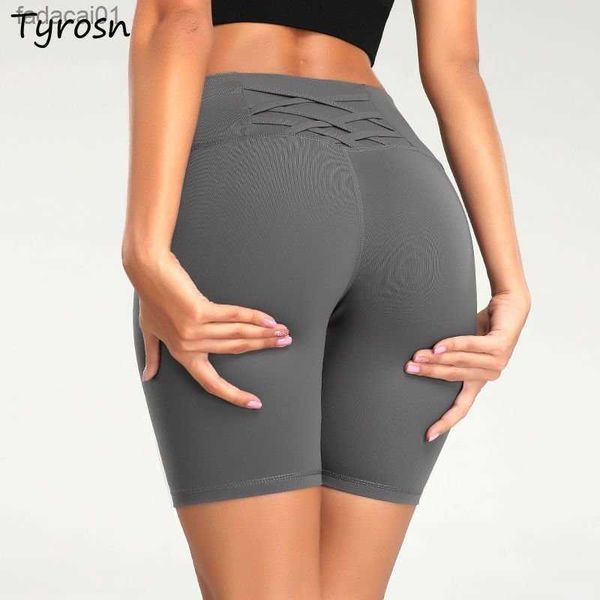 

high waist sporty shorts women s5xl skinny chic fashion casual seamless pocket allmatch breathable jogger stretchy pure summer l230621, White;black