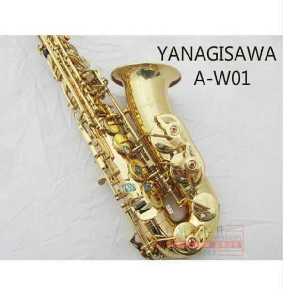 

music instrument yanagisawa aw01 brass gold plated professional saxophone alto eb tune shell button sax with mouthpi1098064