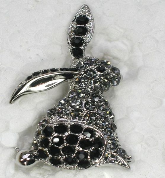 

whole crystal rhinestone easter bunny rabbit pin brooch c1847192280, Gray