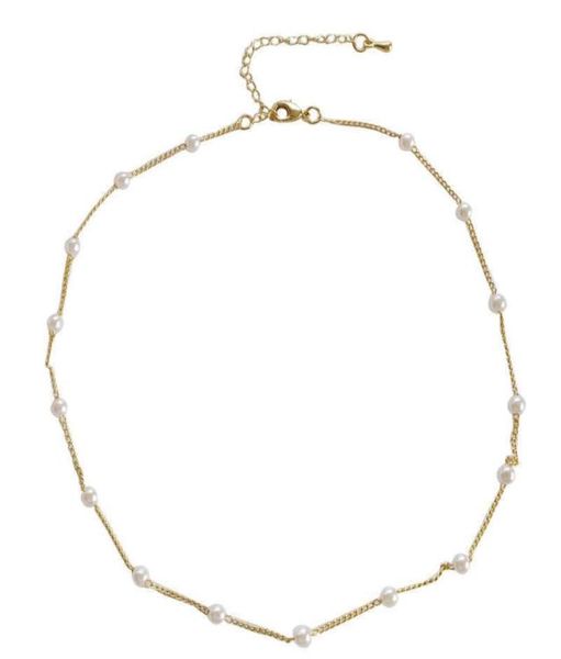 

duoying oem collier de perles new design women gold plated natural dainty pearl necklace4522705, Silver