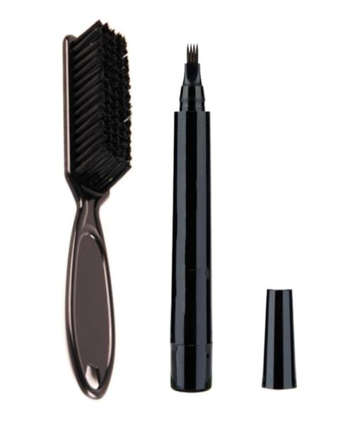

waterproof 4 fork tips beard shaping pen filler with styling brush for men a0nd2888688, Silver