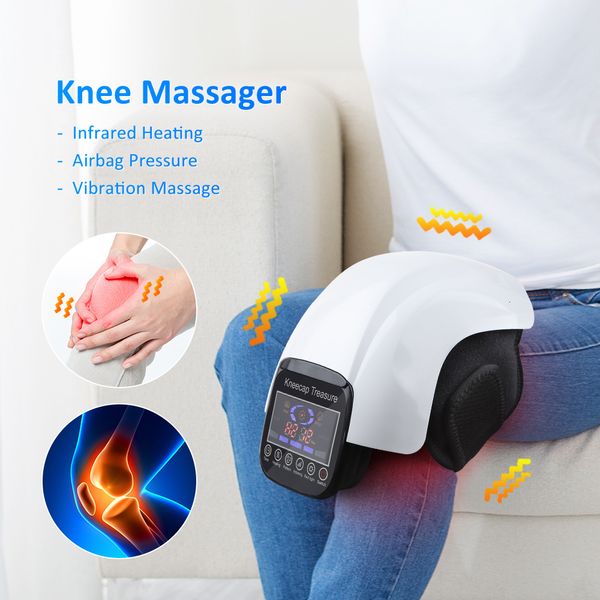 

leg massagers electric heating knee pad air compression massager infrared therapy joint arthritis relief pain physiotherapy brace massage 23