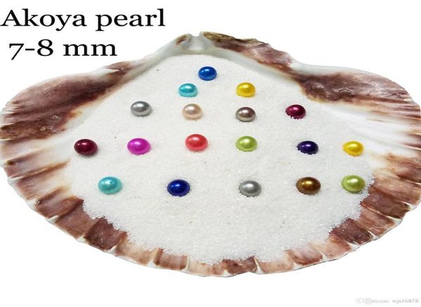 

akoya oyster pearl 78mm new 25 mix color freshwater gift diy natural pearl loose beads decorations vacuum packaging whole9216725, White