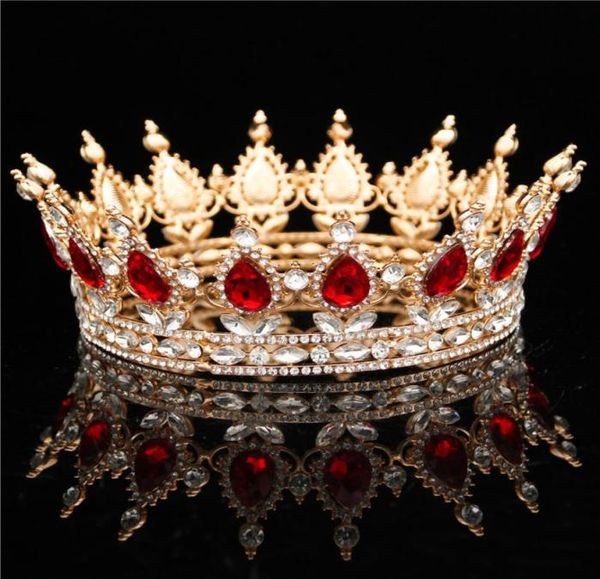 

baroque queen king bride tiara crown for women headdress prom bridal wedding tiaras and crowns hair jewelry accessories gifts c1815853028, Slivery;golden
