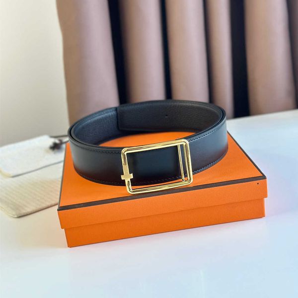 

6a high-quality designer belt classic fashion business men casual jeans formal waistband 3.8cm luxury smooth buckle women leather belt, Black;brown